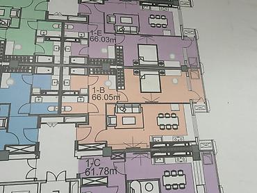 квартиры в: 2 комнаты, 66 м², Улан мкр Элитка, 13 этаж, ПСО (под самоотделку) — 2
