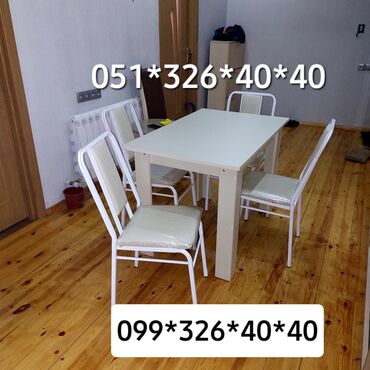 Masa və oturacaq dəstləri: Mətbəx üçün, Yeni, Açılmayan, Dördbucaq masa, 4 stul -da lalafo.az — 2 Masa və oturacaq dəstləri: Mətbəx üçün, Yeni, Açılmayan, Dördbucaq masa, 4 stul — 2