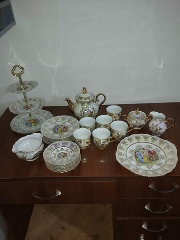 Çay dəstləri və servizlər: Çay dəsti, rəng - Ağ, Farfor