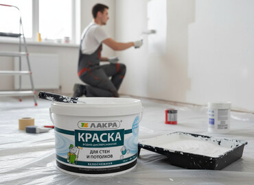 гуашь для рисования: Водно-дисперсионная краска «Лакра» для внутренних работ по стенам и