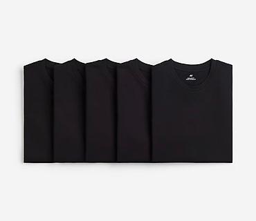 pull and: Мужская футболка, M, H&M, Новый, цвет - Черный, Самовывоз — 3