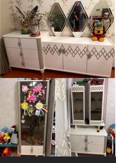 столы и стулья для гостинной цены: Qonaq dəstin 250 azn satılır ❗ Kamodu heç istifadə olunmayıb, tək-tək