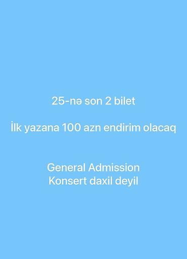 Ритуальные услуги: Məhsul: Tədbir üçün 2 ədəd bilet - Tarix: 25-i - Bilet tipi: General — 1