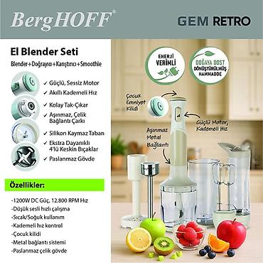 Блендеры: №: 1506 Məhsulun adı: Blender BergHOFF Retro Set 1200W Cream Brend — 2