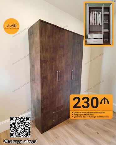 Çarpayılar: Açılan, 3 qapılı Düz dolab, Qarderob, paltar dolabı
