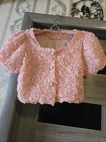 3d gozluk: Zərif dizaynlı qadın qısa jaket/bluza - Rəng: açıq çəhrayı - Üst hissə — 1