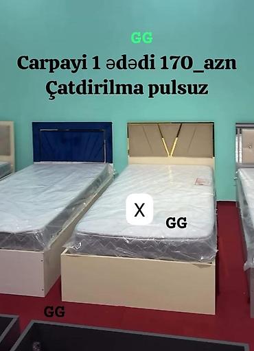 Ev üçün mebel: Çarpayı – müxtəlif başlıq dizaynları ilə təklif olunur. Şəkildə sadə — 1