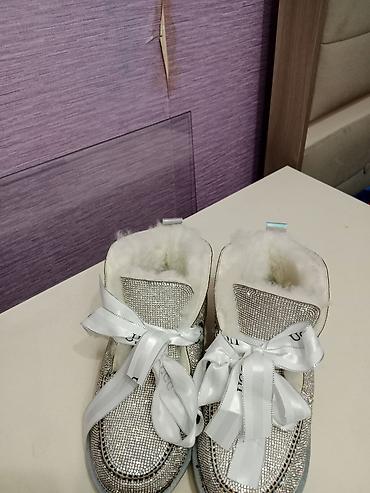 setkali ayaqqabi: Parıltılı uşaq qış botları – UGG üslubunda - Rəng: gümüşü, tam səth — 3