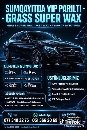 avto diagnostika: SUMQAYITDA VIP PARILTI – GRASS SUPER WAX ilə peşəkar avtoyuma — 2