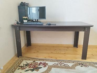 ofıs masası: Geniş iş masası – tünd qəhvəyi - Material: laminat/LDSP taxta səth — 3