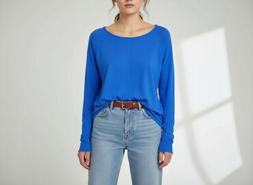 dzianinowa bluzki z długim rękawem: Women's blouse, size L