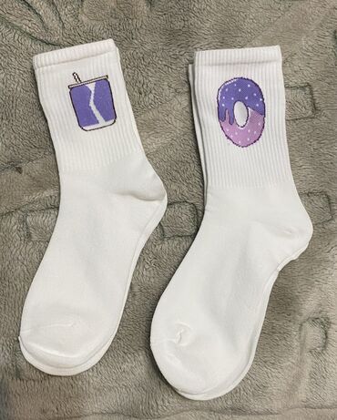 вязаные детские носки: Цвет - Белый