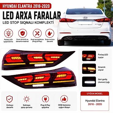 aksesuarlar: Hyundai Elantra 2016–2020 üçün LED Arxa Stop Fənərləri – Tuning * — 3