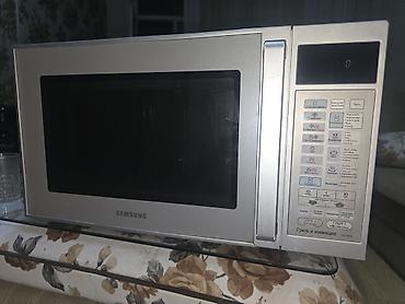 Mikrodalğalı sobalar: Mikrodalğalı soba Samsung, Ayrıca dayanan, Mikrodalğalar ilə, rəng - Gümüşü, İşlənmiş — 1