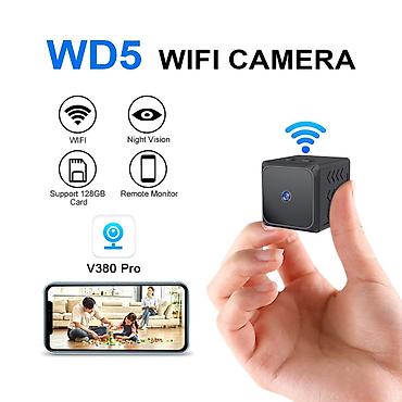 alfa r36: Mini kicik wifi tam simsiz kamera - Kompakt kubik dizayn, asan — 1