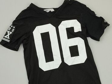 krótki czarny top: Koszulka, H&M, 8 lat, 122-128 cm, stan - Dobry