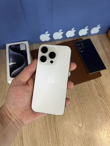 обмен айфон: IPhone 15 Pro, Б/у, 512 ГБ, Белый, 91 %