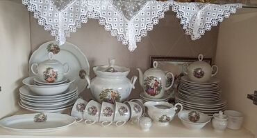 Çay dəstləri və servizlər: Nahar dəsti, rəng - Ağ, Farfor