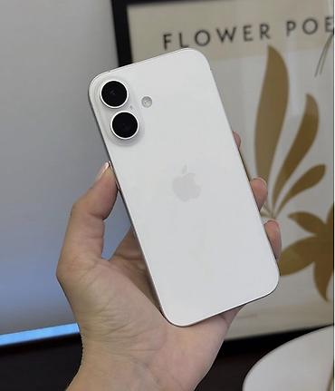 IPhone 16, 128 GB, Ağ, Zəmanət, Simsiz şarj, Face ID