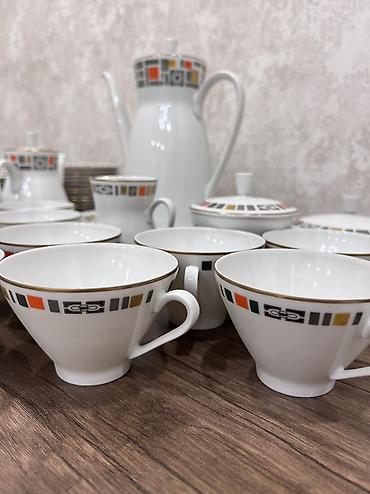 Qab-qacaq və mətbəx ləvazimatları: Çay dəsti, rəng - Ağ, Farfor, 12 nəfərlik, Almaniya — 2