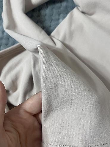 открытые плечи: Лонгслив, цвет - Бежевый, S, M — 4