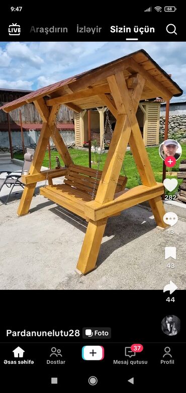 Yelləncəklər: Skamya-yelləncəl, Zontikli, Taxta — 8