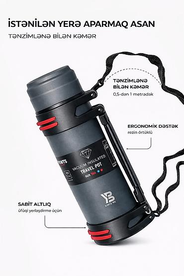termos satilir: Rəng - Boz, Termos, Paslanmayan polad, 1,5 bucket volume l — 2