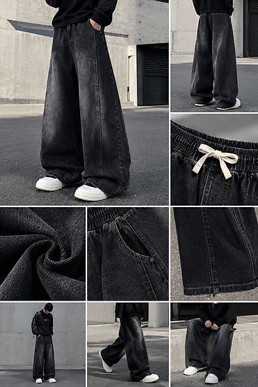кийим: 🖤 Мужские широкие джинсы в стиле Streetwear 🔥 Характеристики товара — 1
