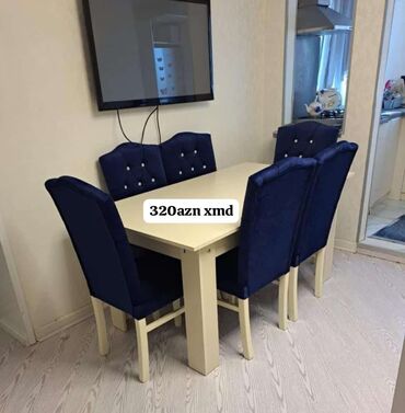 Для кухни, Нераскладной, Прямоугольный стол, 6 стульев