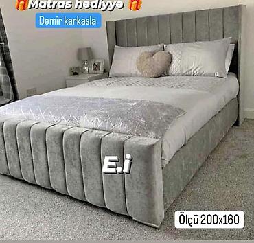 Mebelli çarpayı – dəmir karkasla - Ölçü: 200x160 - Komplektə matras lalafo.az -da Mebelli çarpayı – dəmir karkasla - Ölçü: 200x160 - Komplektə matras