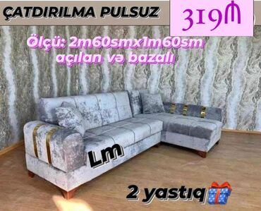 Masa və oturacaq dəstləri: Künc divan, Açılan, Bazalı