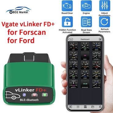 Alati za automobile: Vgate vLinker FD+ ELM327 V2.2 Forscan za Ford i Mazdu, Bluetooth 4.0 — 6