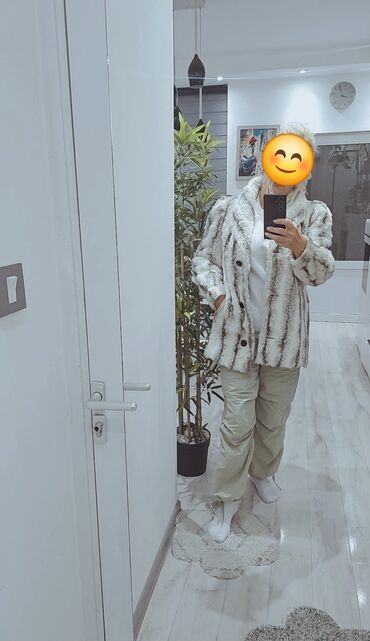 Krzneni kaputi: L, Sa postavom, Veštačko krzno, bоја - Šareno — 9