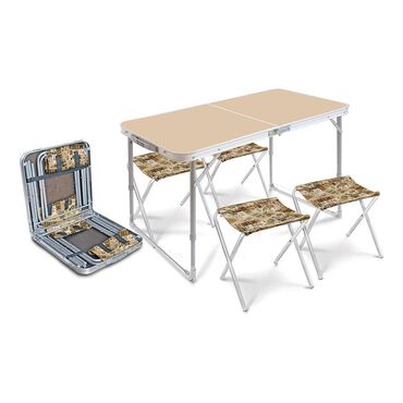 дачный стол: Набор: стол складной + 4 стула дачных складных (ССТ-К2) для отдыха на