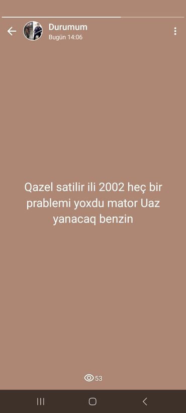 gurcustan masin bazari: QAZ GAZel: 2.4 l | 2002 il 36000 km Sedan