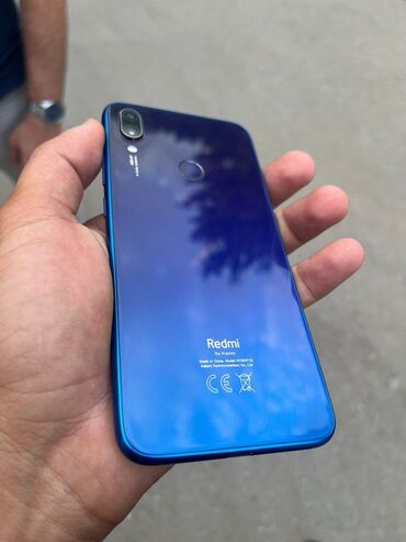 телефон fly stratus 6: Xiaomi Redmi Note 7, 32 ГБ, цвет - Синий, 
 Отпечаток пальца, Face ID, Сенсорный