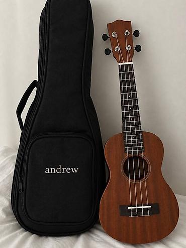 Музыкалык аспаптар: 🎸 Укулеле Andrew + чёрный чехол 🤎🖤 Продаю красивое коричневое укулеле — 1