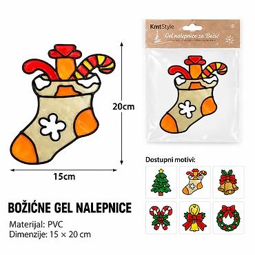 KMT Božićna nalepnica za staklo 290060 Praznična dekorativna gel