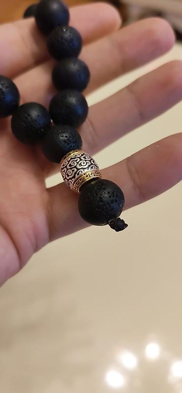 Aksesuarlar: Vulkan(Lava)Daşı təsbeh,14 mm,mumlu ipe yigilib,1 daş 14 mm ara — 4