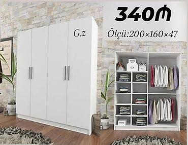 Düz dolab, Yataq otağı üçün, Paltar üçün, 4 qapılı