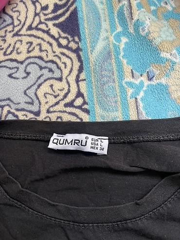 Futbolkalar: Qadın T-shirt – QUMRU, ölçü L - Rəng: qara - Brend/etiket: QUMRU - — 2