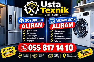 Usta Texnik – Təmir Servis Soyuducu və paltaryuyanların qəbulu - lalafo.az -da Usta Texnik – Təmir Servis Soyuducu və paltaryuyanların qəbulu -