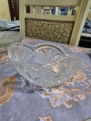 ucuz kuxna skafi: Salam xrustal meyve qabı satılır 50mnt, vaza 50mnt — 1