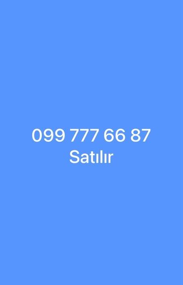 Bu, mavi fonda ağ rəngdə qeyd olunmuş "099 777 66 87" telefon