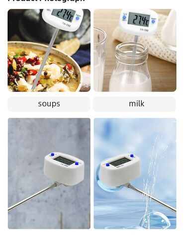 Digər mətbəx aksesuarları: Kolbasa/ət, süd və istənilən növ qida məhsulları üçün iynəli termometr — 10