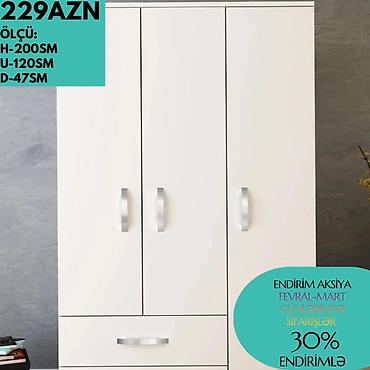 Dolablar: Yeni, 3 qapılı, Kredit, Ağ, Açılan, Düz dolab — 8