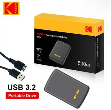 xarici hard disk: 🔸 KODAK P150 Portativ Xarici Sərt Disk (USB 3.2) 🔸 Dəyərlərinizi