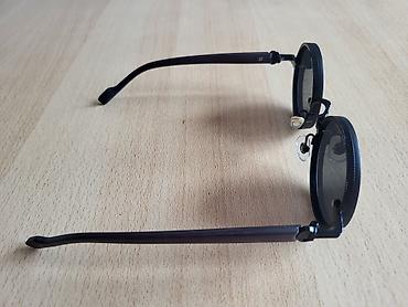 heart diffraction glasses: Okrugle sunčane naočare – retro/steampunk stil - Tamno siva/crna — 6