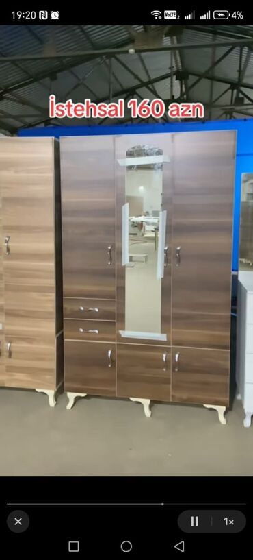 Dolablar: Açılan, 4 qapılı Düz dolab, Qarderob, paltar dolabı — 9