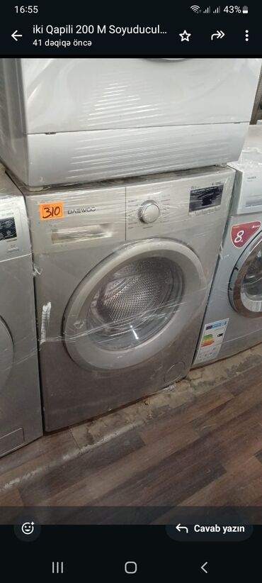 soyuducu paltaryuyan: Paltaryuyan maşın Daewoo, 6 kq, İşlənmiş, Avtomat, Kredit yoxdur, Ödənişli çatdırılma